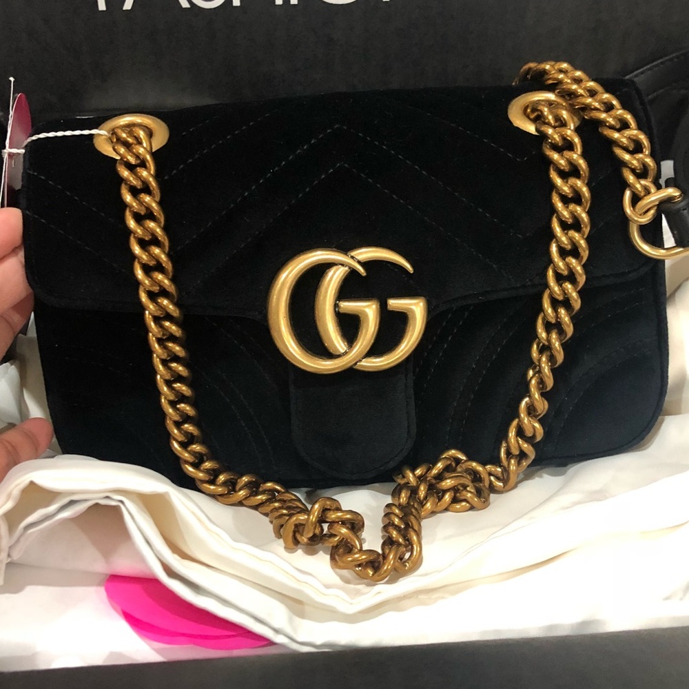 authentic Gucci Marmont velvet black